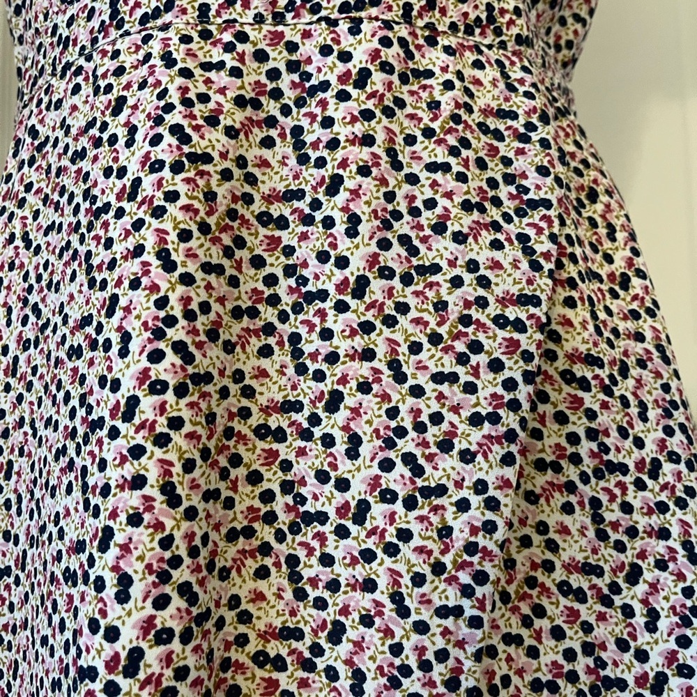J Crew Mercantile Floral Dress Navy Burgundy Blush Size 8 - Picture 2 of 11